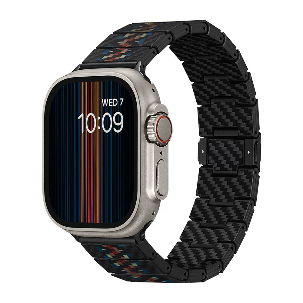 Pitaka Modern Serisi Tüm Apple Watch Modelleriyle Uyumlu Aramid Fiber ve Karbon Fiber Rhapsody Universal Kordon