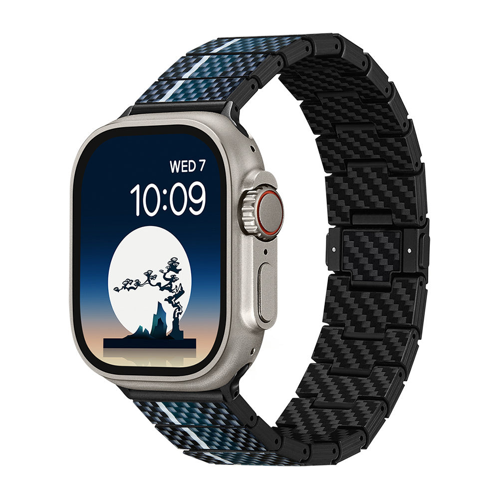 Pitaka Poetry of Things ChromaCarbon Serisi Tüm Apple Watch Modelleriyle Uyumlu Aramid Fiber ve Karbon Fiber Moon Universal Kordon