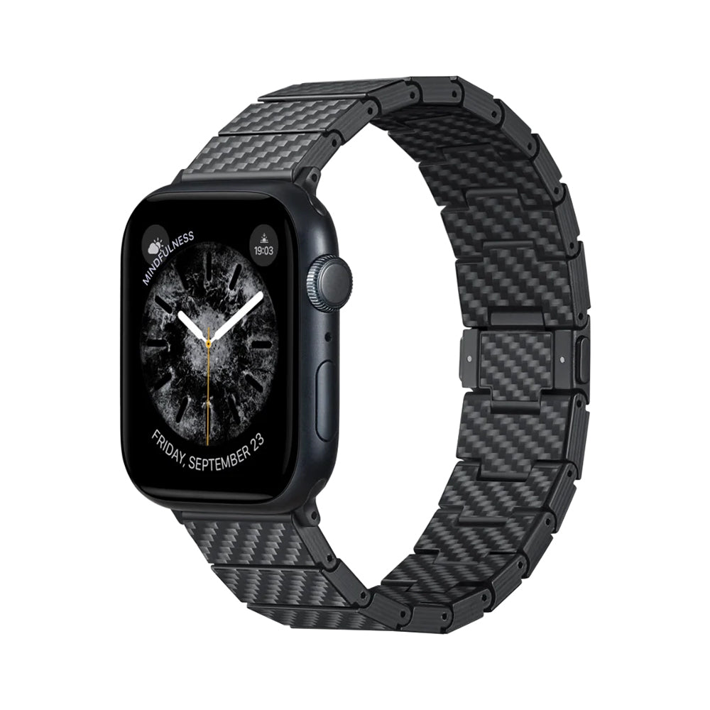 Pitaka Modern Serisi Tüm Apple Watch Modelleriyle Uyumlu Karbon Fiber Black-Grey Twill Universal Kordon