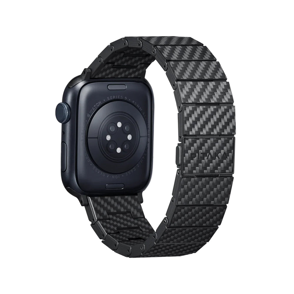 Pitaka Modern Serisi Tüm Apple Watch Modelleriyle Uyumlu Karbon Fiber Black-Grey Twill Universal Kordon