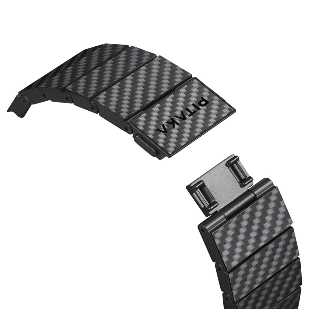 Pitaka Modern Serisi Tüm Apple Watch Modelleriyle Uyumlu Karbon Fiber Black-Grey Twill Universal Kordon
