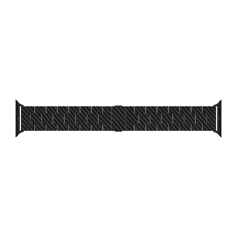 Pitaka Retro Serisi Tüm Apple Watch Modelleriyle Uyumlu Karbon Fiber Black-Grey Twill Universal Kordon