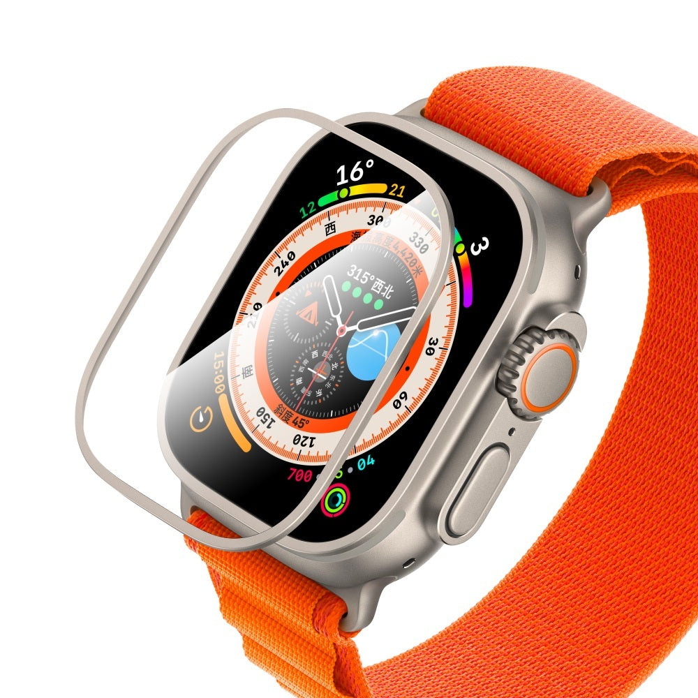 CaseWorld Alloy Serisi Apple Watch Ultra 49mm Safir Akıllı Saat Temperli Cam Ekran Koruyucu