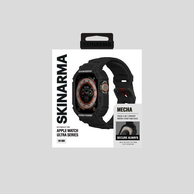 Skinarma Mecha Apple Watch Ultra 49mm 2in1 TPU Kasa Koruyucu + Silikon Kordon
