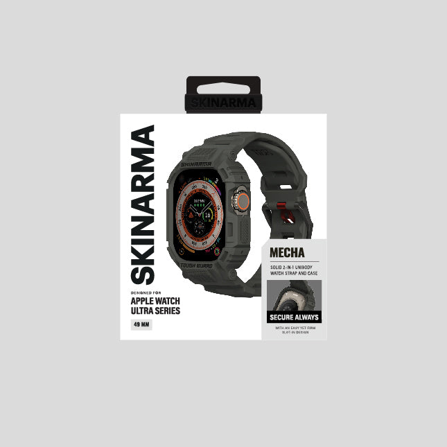 Skinarma Mecha Apple Watch Ultra 49mm 2in1 TPU Kasa Koruyucu + Silikon Kordon