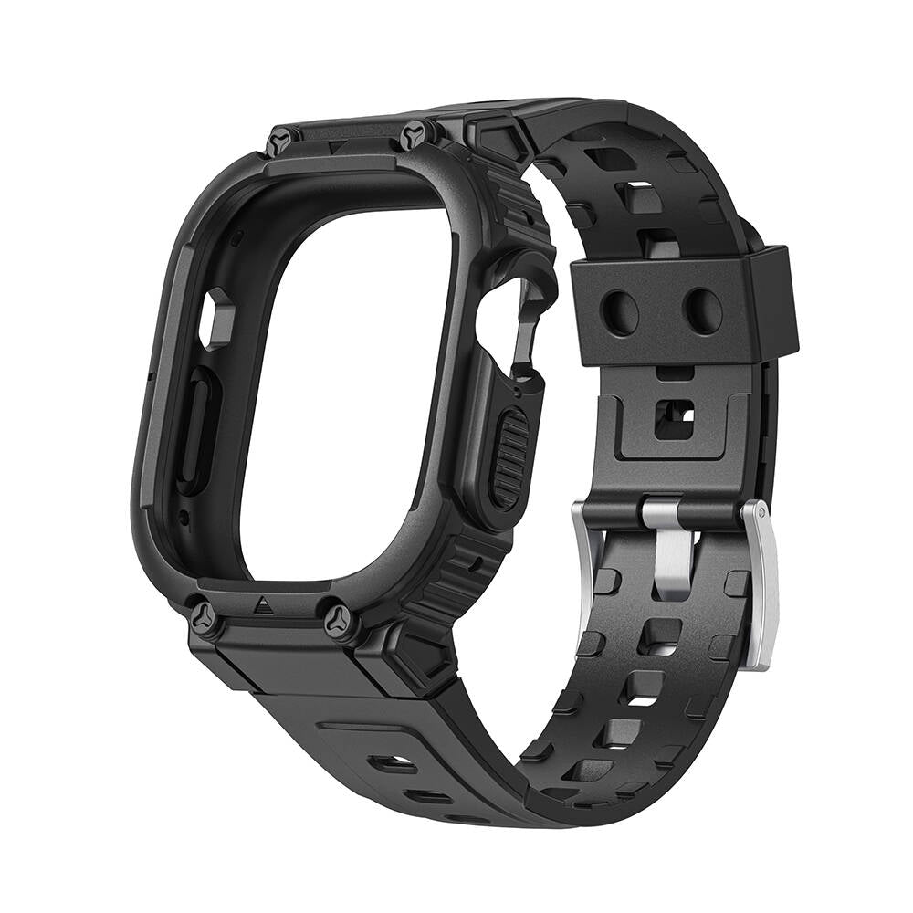 Wiwu Wi-WB014 Armor Serisi Apple Watch Ultra 49mm 2in1 Sert PC Kasa Koruyuculu Silikon Kordon