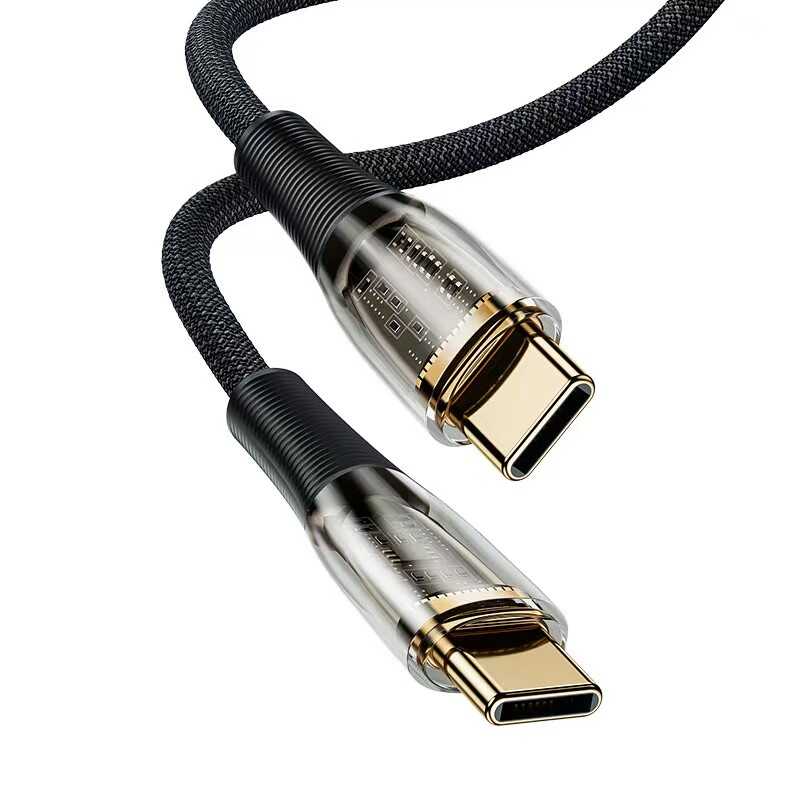 Benks D42 Şeffaf Görünümlü Type-C To PD 100W 2 Metre Şarj Kablosu - 1