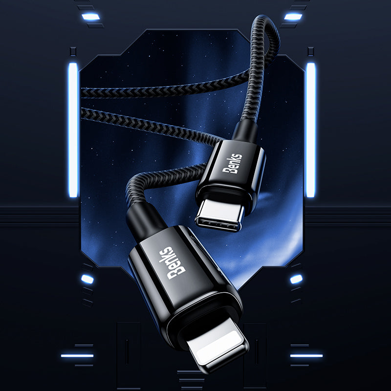 Benks D43 Type-C to Lightning PD480Mbps 2 Metre Hızlı Şarj ve Data Kablosu