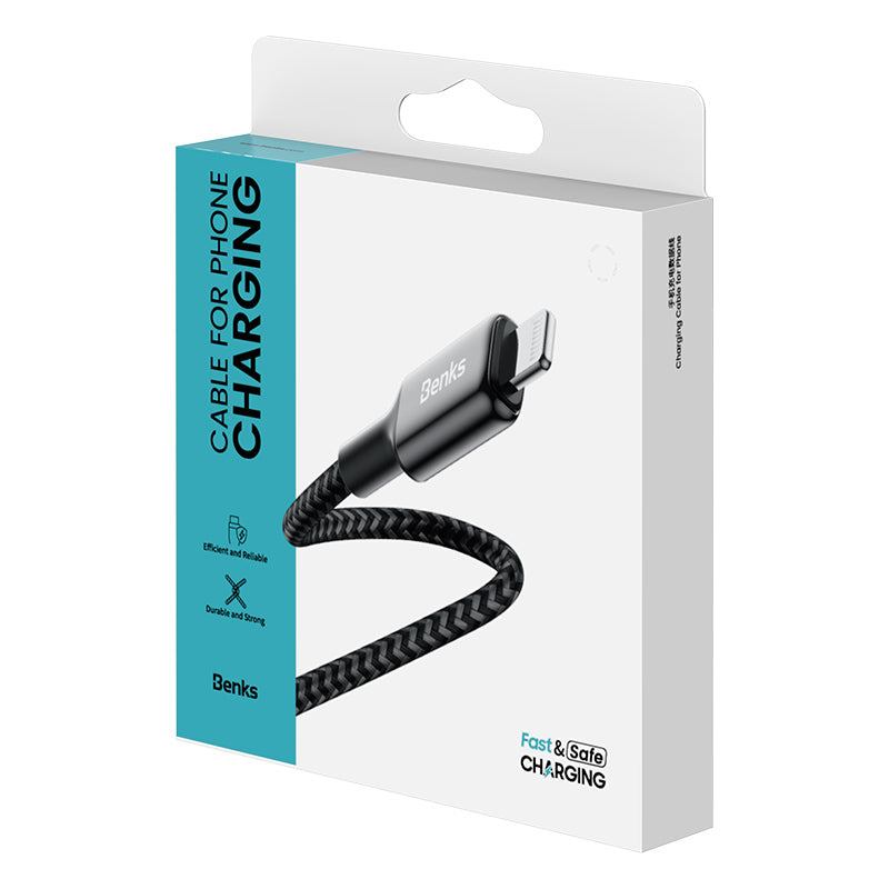 Benks D43 Type-C to Lightning PD480Mbps 2 Metre Hızlı Şarj ve Data Kablosu