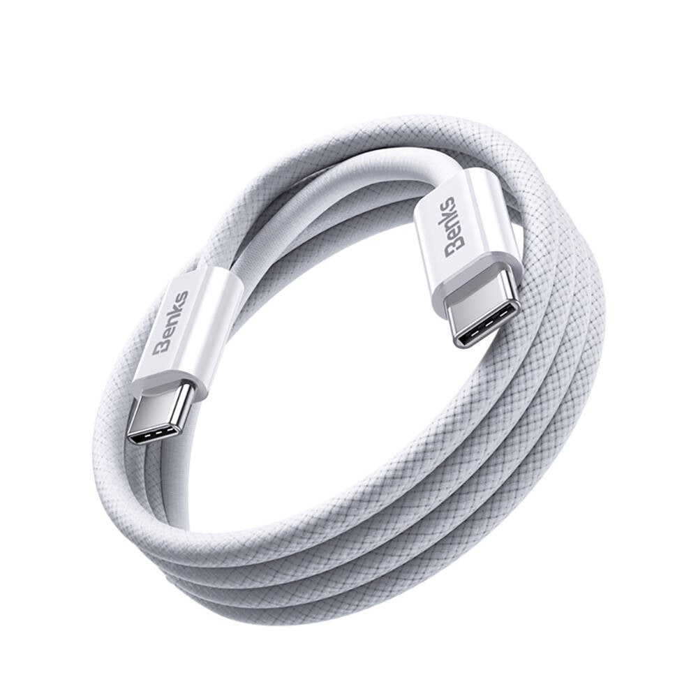 Benks D46 Type-C to Type-C PD 3.0 Örgülü  60W 1 Metre Şarj ve Data Kablosu