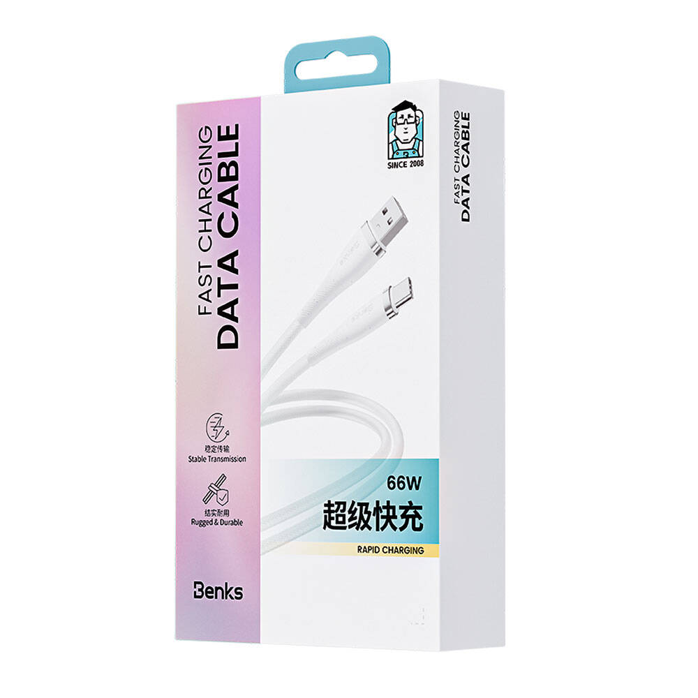 Benks D47 USB-A to Type-C PD 3.0 Örgülü 66W 1 Metre Şarj ve Data Kablosu