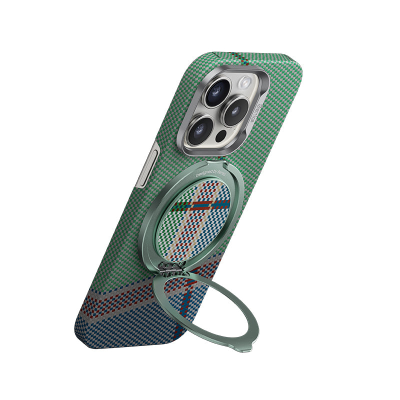 Benks 360 Derece Dönebilen Passion Green 600D Kevlar Tasarımlı Magnetik Parmak Ring Stand