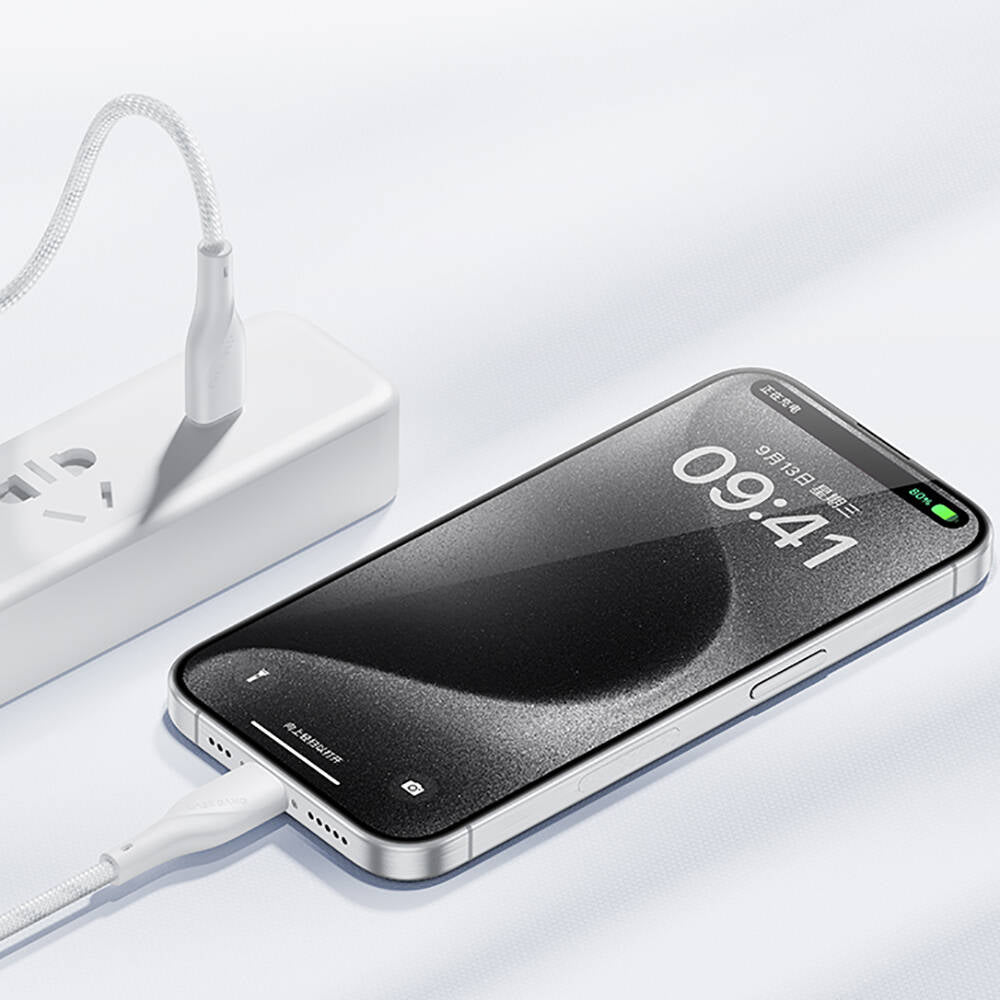 Casebang Type-C To Lightning Hızlı Şarj Özellikli Örgülü 27W PD 2 Metre Şarj Kablosu
