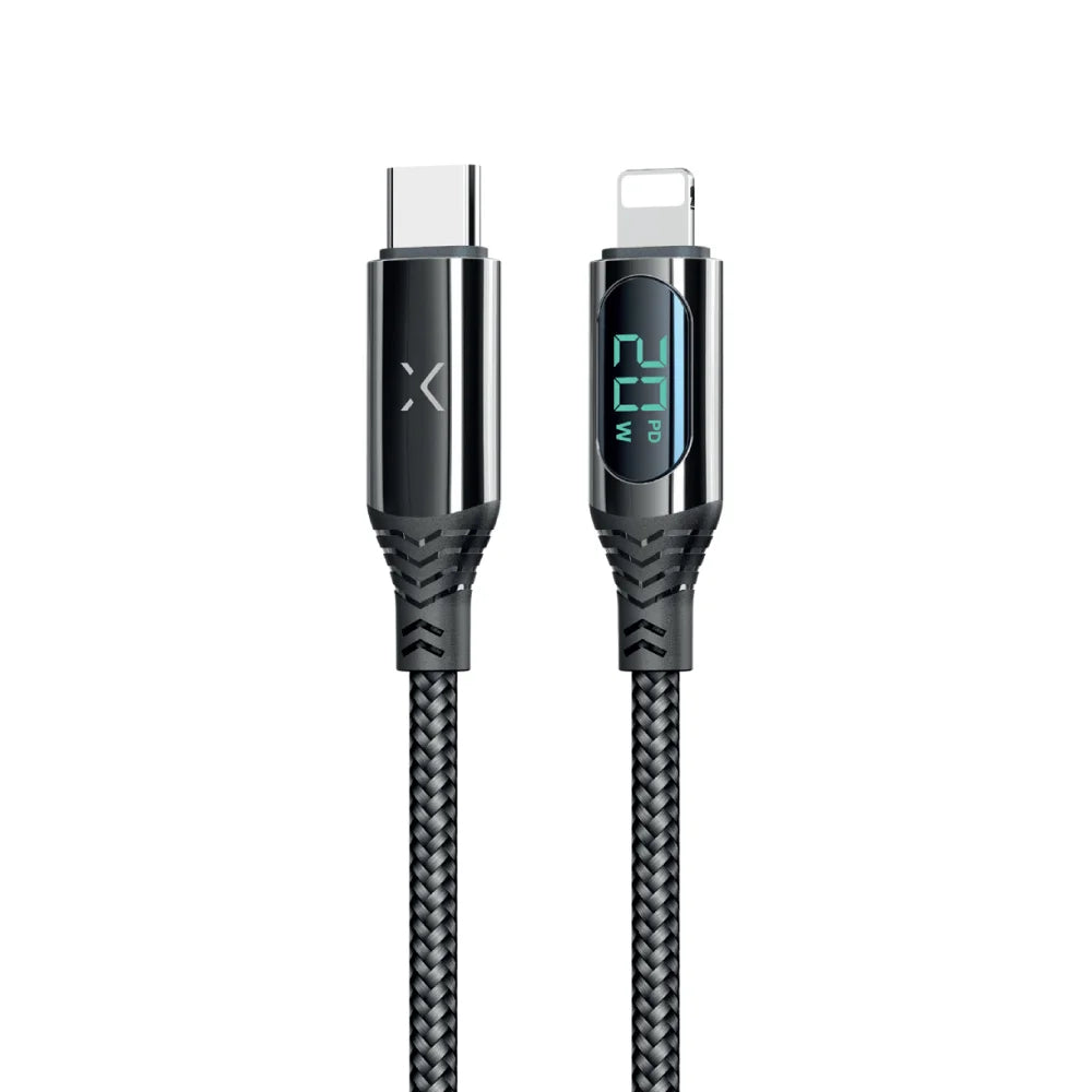 Cepax X-L20 20W LCD Göstergeli Type-C to Lightning Hızlı Şarj Kablosu