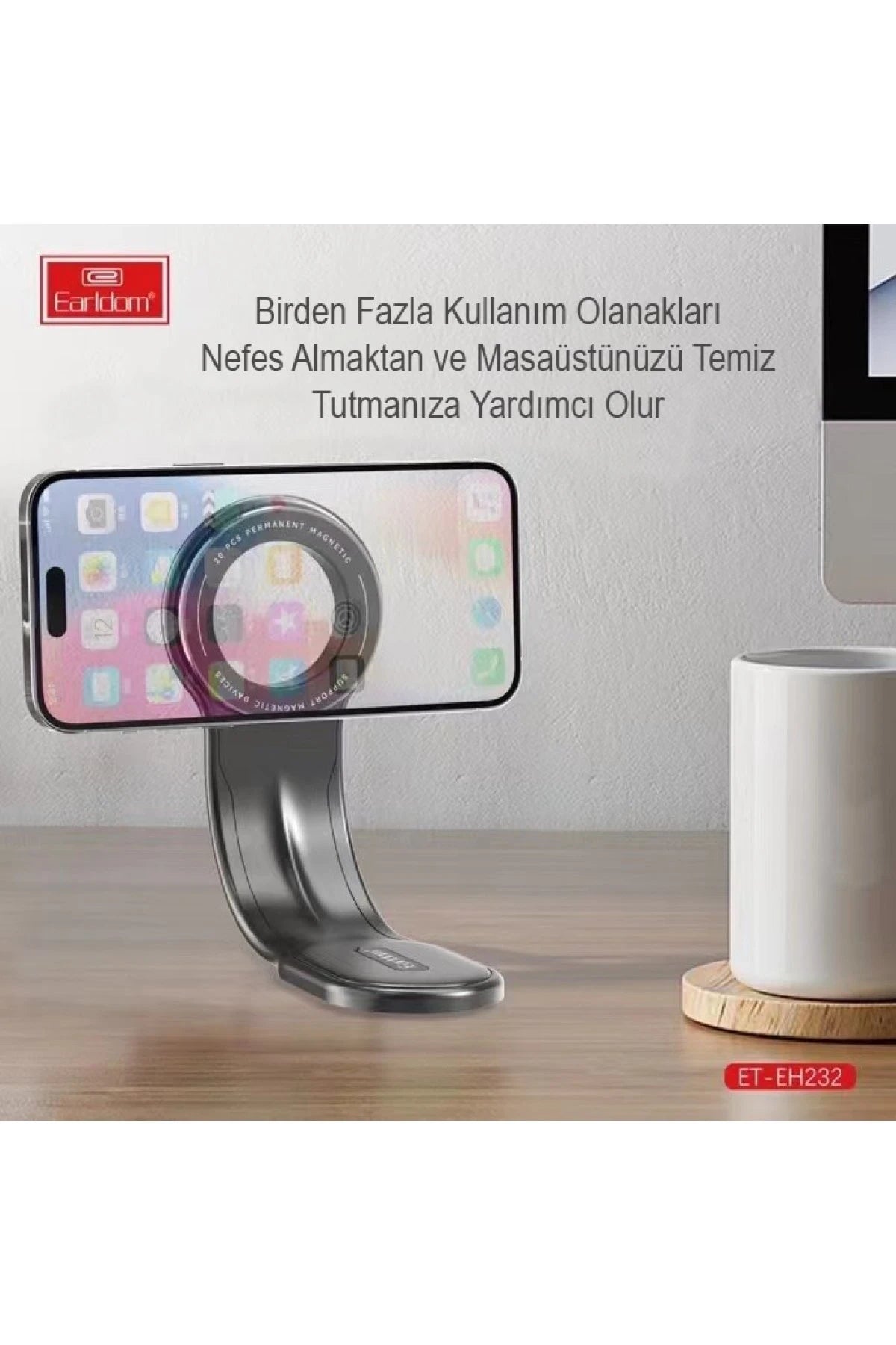 Earldom EH232 Ayarlanabilir Yapışkanlı Manyetik Araç Tutucu