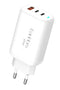 Earldom EU26C 2 Adet 65W Type-C ve 1 Adet 30W USB 3.0 Çıkışlı Ekstra Type-C to Type-C Kablolu GAN Şarj Cihazı