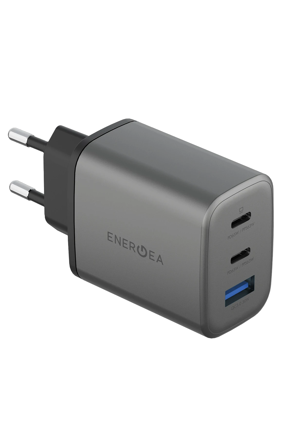 Energea AmpCharge GaN65 2 Adet 65W Type-C ve 30W USB 3.0 Çıkışlı Hızlı Şarj Aleti