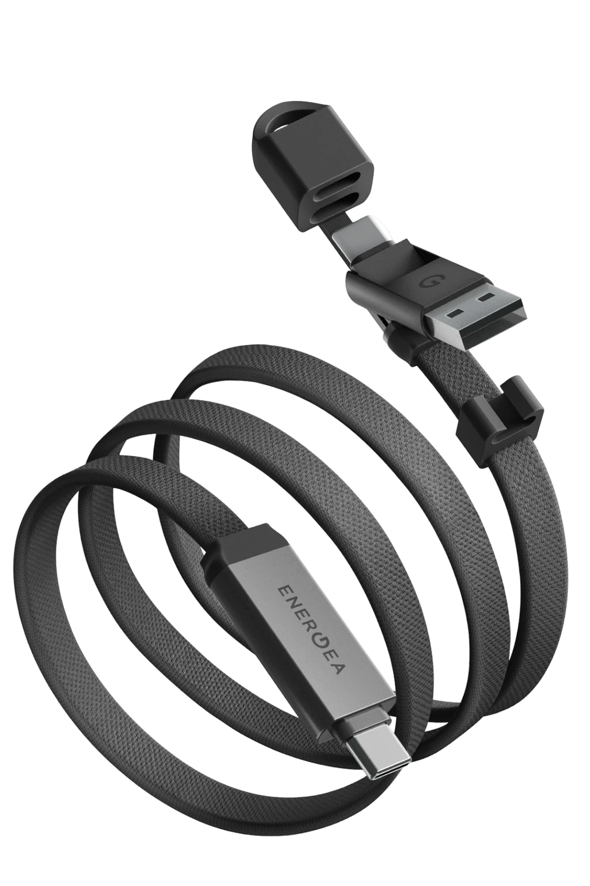 Energea Sheath Travel 1.2M 60W 2in1 Type-C to Type-C ve USB-A Hızlı Şarj Kablo