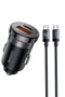 Yesido Y72 1 Adet 30W Type C ve 1 Adet 30W USB Çıkışlı PD Hızlı Araç Şarj Cihazı