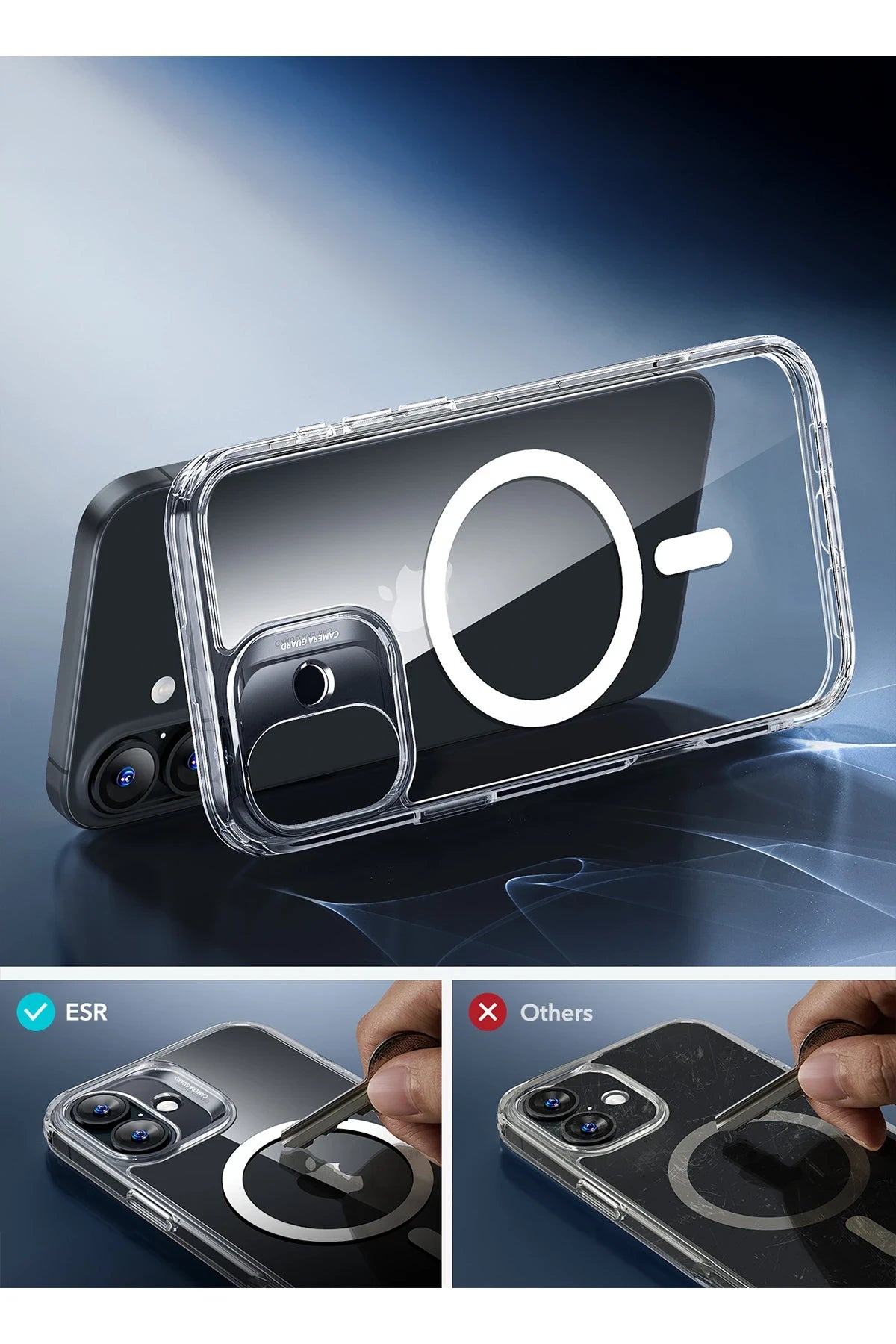 ESR Apple iPhone 16 Classic Hybrid Magsafe Telefon Kılıfı + Cam Hediyeli Set
