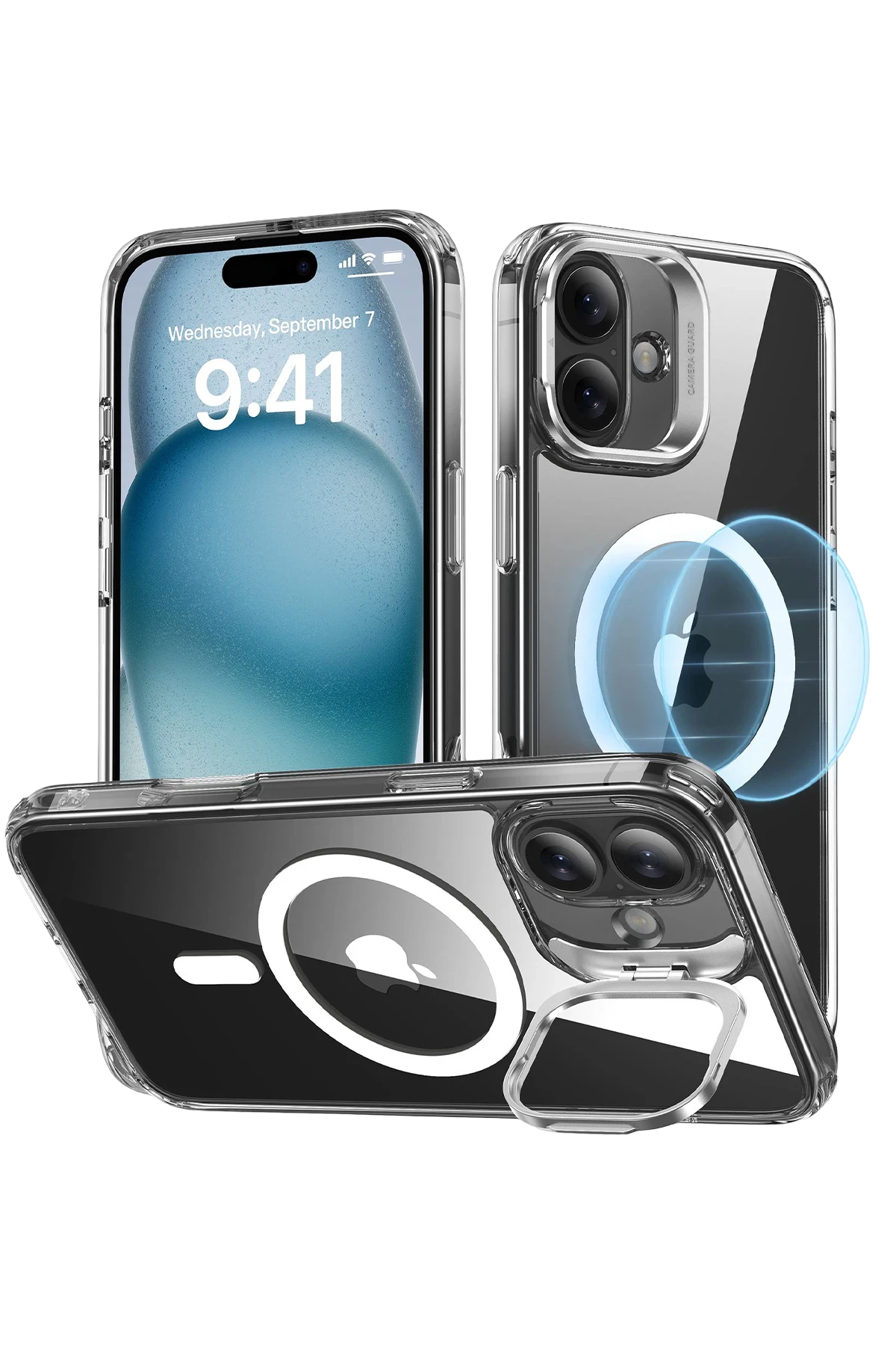 ESR Apple iPhone 16 Plus Classic Hybrid Magsafe Standlı Telefon Kılıfı + Cam Hediyeli Set