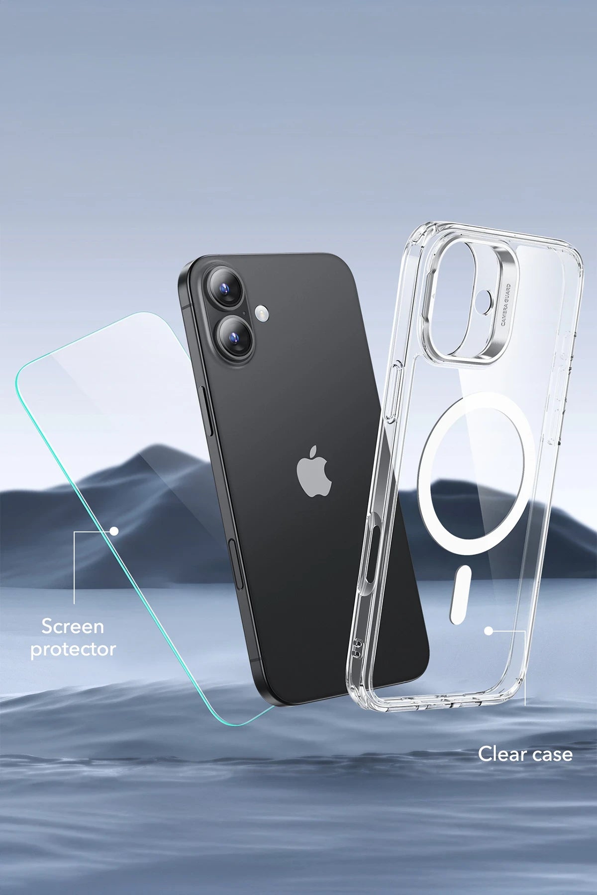 ESR Apple iPhone 16 Plus Classic Hybrid Magsafe Standlı Telefon Kılıfı + Cam Hediyeli Set