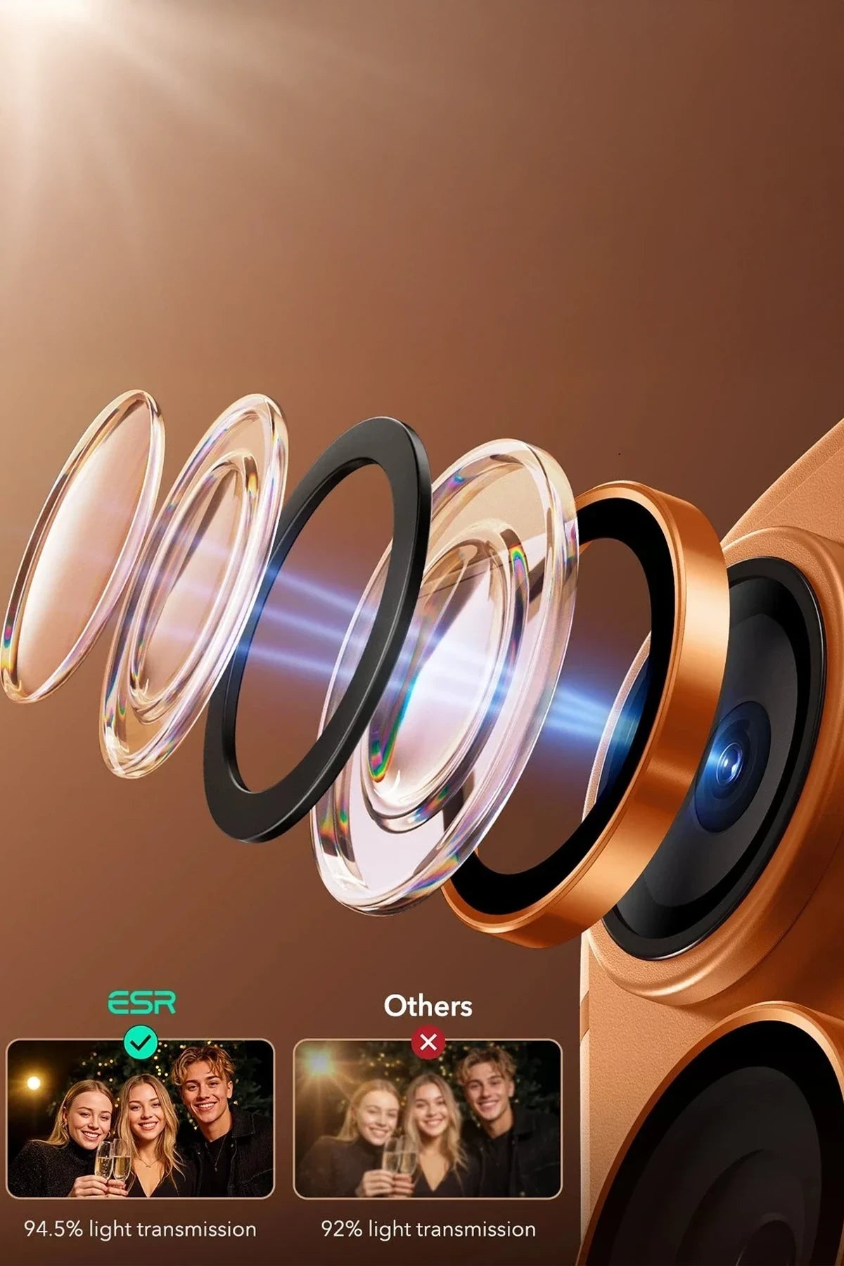 ESR iPhone 17 Pro Max Armorite Kamera Lens Koruyucu