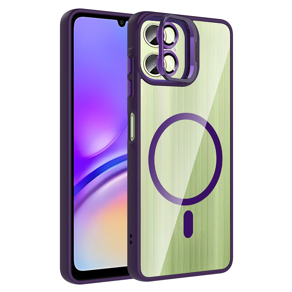 Cepax Galaxy A06 Standlı ve Kamera Lens Hediyeli M-Safe Şarj Özellikli Etro Kılıf