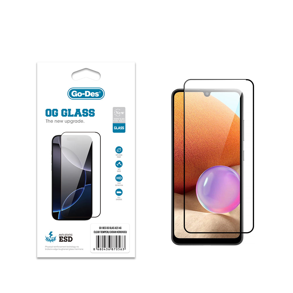 Go Des OG Glass Galaxy A23 Antistatik Temperli Cam Ekran Koruyucu