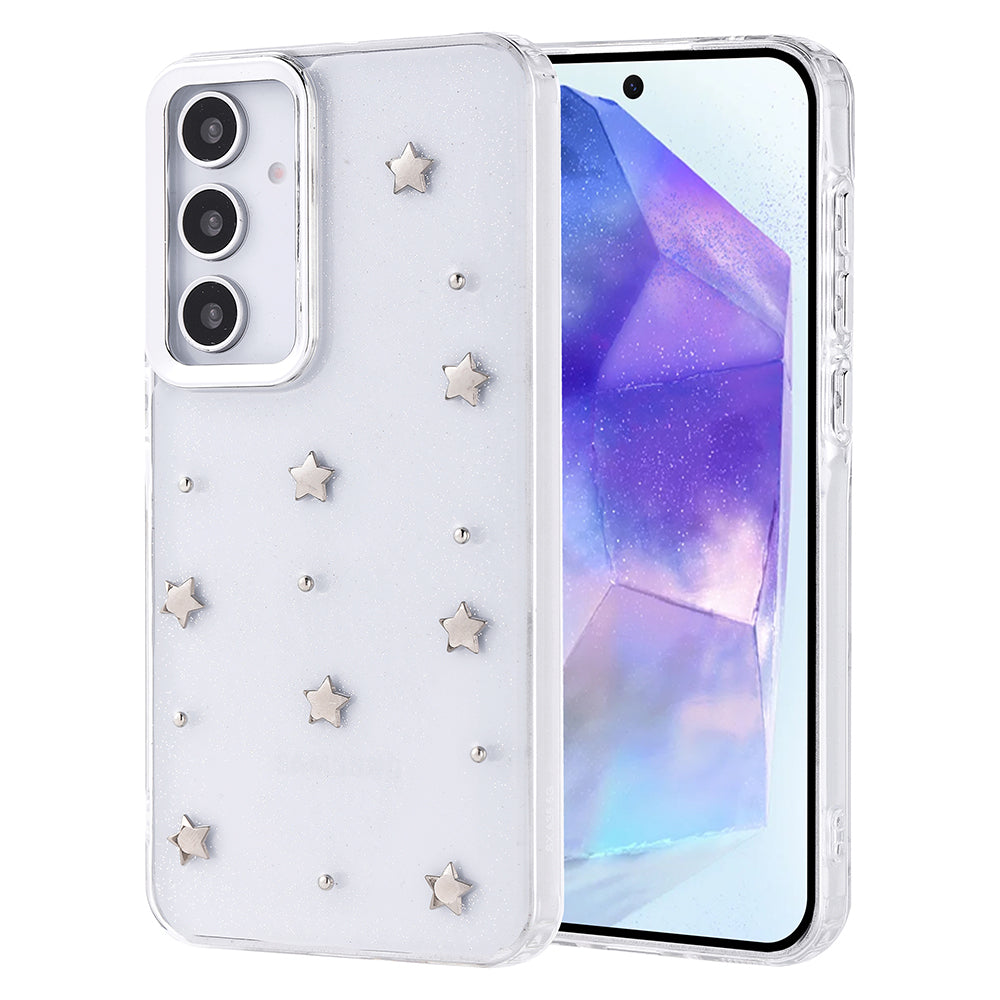 Cepax Galaxy A35 Airbag Tasarımlı Simli Şeffaf Kutup Kılıf