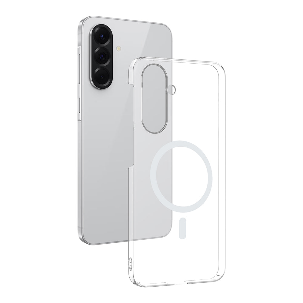 Cepax Galaxy A56 Kamera Korumalı M-Safe Şarj Özellikli Şeffaf London Sert PC Kılıf