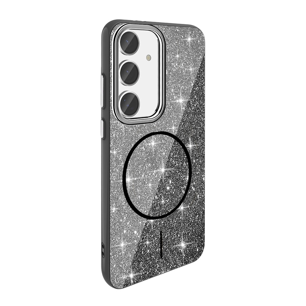 Cepax Galaxy S23 FE M-safe Şarj Özellikli Parlayan Simli Okso Kılıf