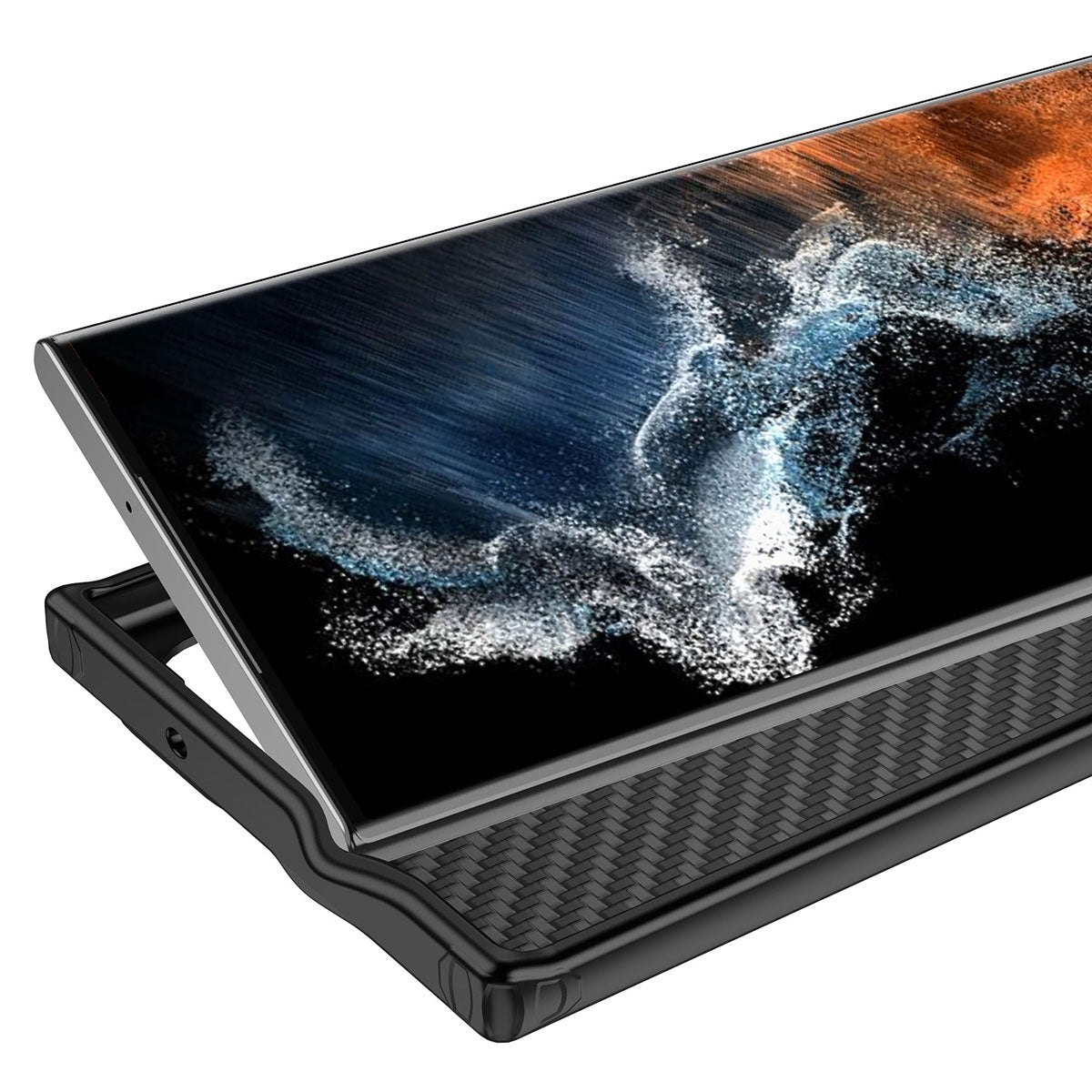 Wlons Radison Galaxy S23 Ultra Aramid Karbon Fiber M-safe Özellikli Telefon Kılıfı