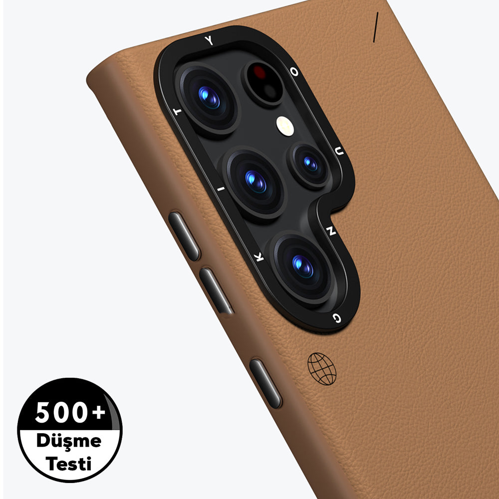 Youngkit Tech Fashion Serisi Galaxy S23 Ultra Basit Mat Deri Desenli M-safe Kılıf