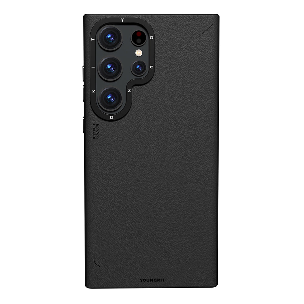 Youngkit Tech Fashion Serisi Galaxy S23 Ultra Basit Mat Deri Desenli M-safe Kılıf