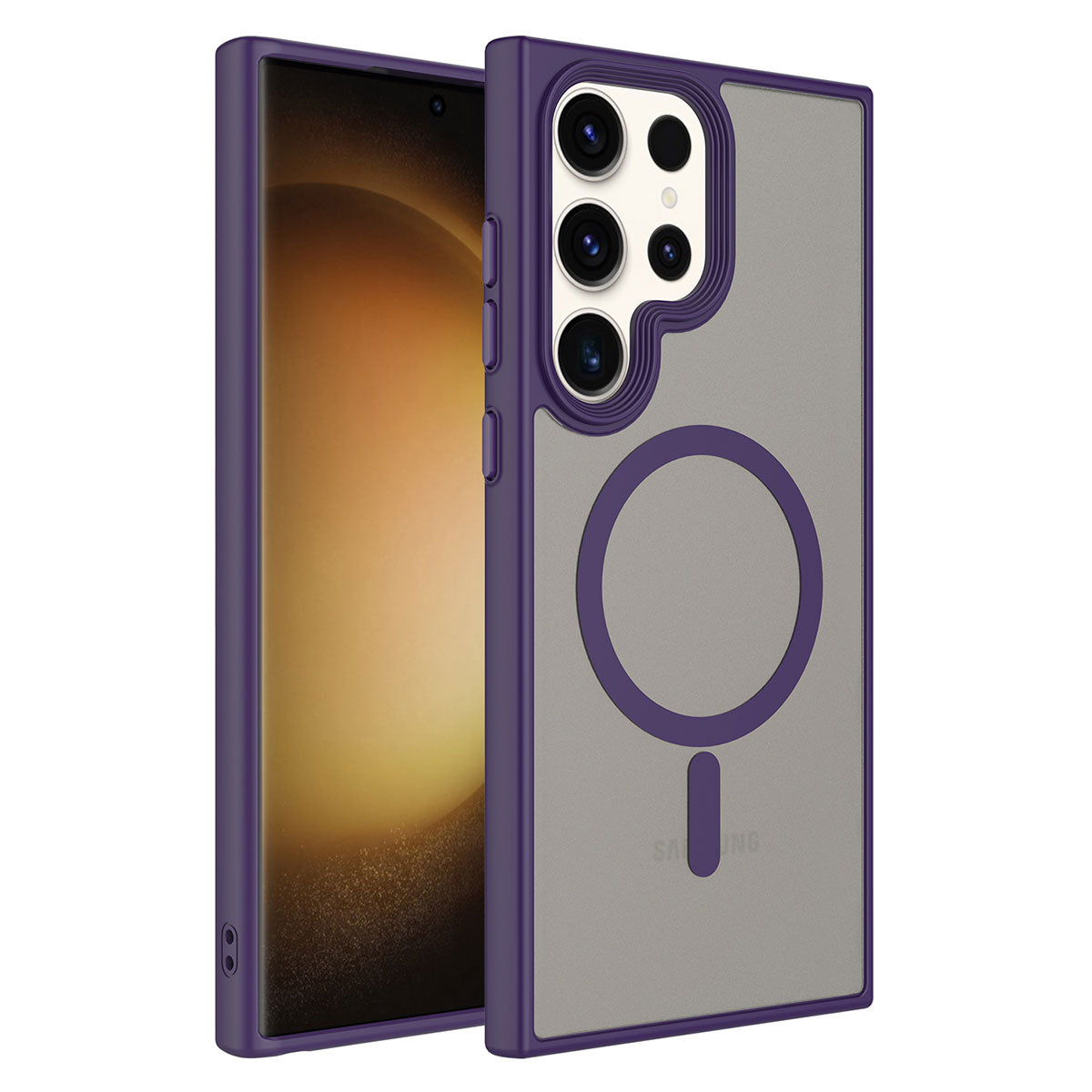 Cepax Matte Magsafe Galaxy S23 Ultra Mat Arka Yüzey Kablosuz Şarj Özellikli Telefon Kılıfı