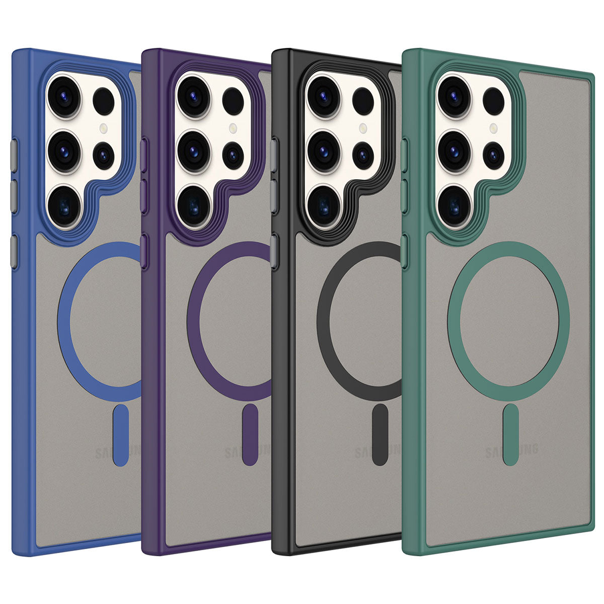 Cepax Matte Magsafe Galaxy S23 Ultra Mat Arka Yüzey Kablosuz Şarj Özellikli Telefon Kılıfı