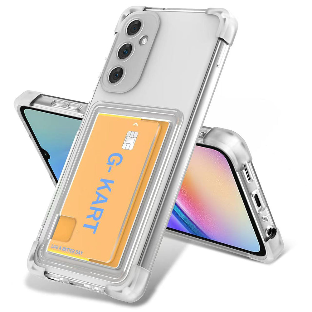 Cepax Galaxy S24 FE Airbag Tasarımlı Şeffaf Kartlıklı G-Kart Kılıf