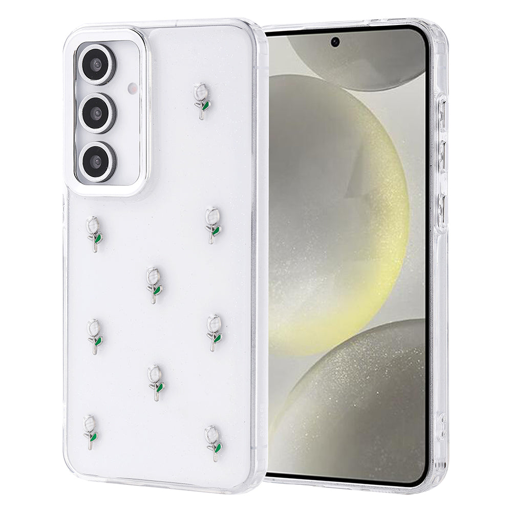 Cepax Galaxy S24 FE Airbag Tasarımlı Simli Şeffaf Kutup Kılıf