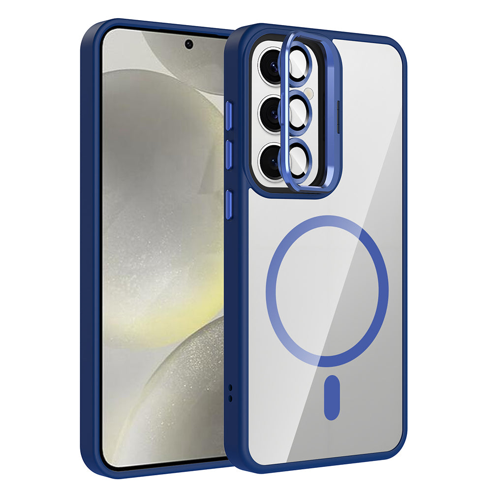 Cepax Galaxy S24 FE Standlı ve Kamera Lens Hediyeli M-Safe Şarj Özellikli Etro Kılıf