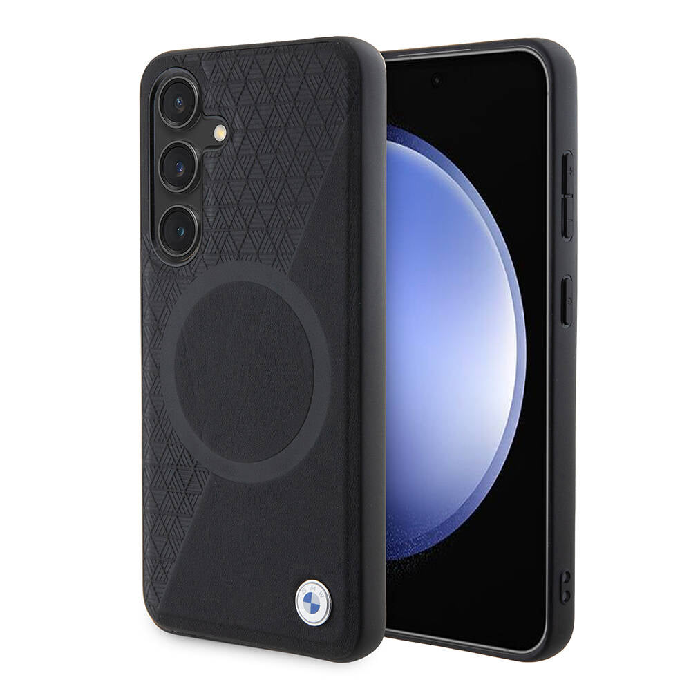 BMW Galaxy S24 Orjinal Lisanslı M-safe Şarj Özellikli Yarım Dokulu Circle Leather Kılıf