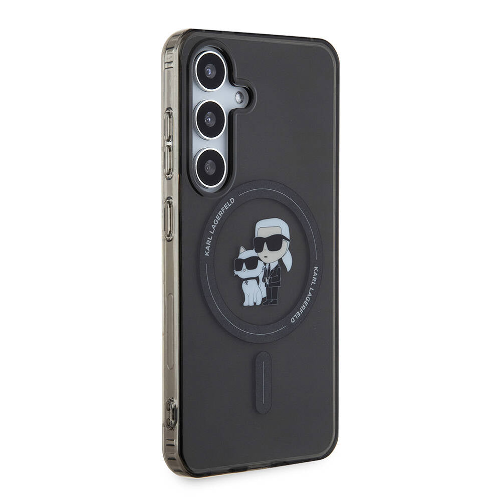 Karl Lagerfeld Galaxy S24 Orjinal Lisanslı M-safe Şarj Özellikli Karl & Choupette IML Baskılı Kılıf