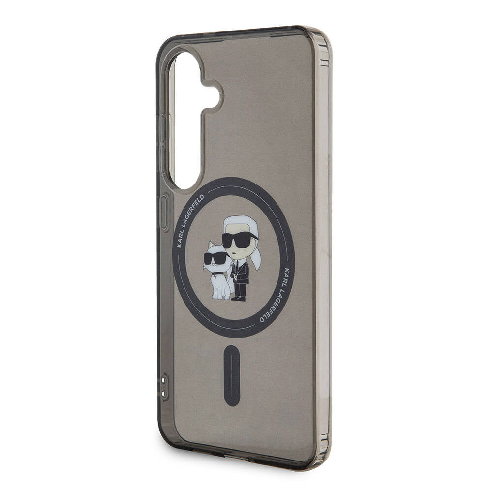 Karl Lagerfeld Galaxy S24 Orjinal Lisanslı M-safe Şarj Özellikli Karl & Choupette IML Baskılı Kılıf