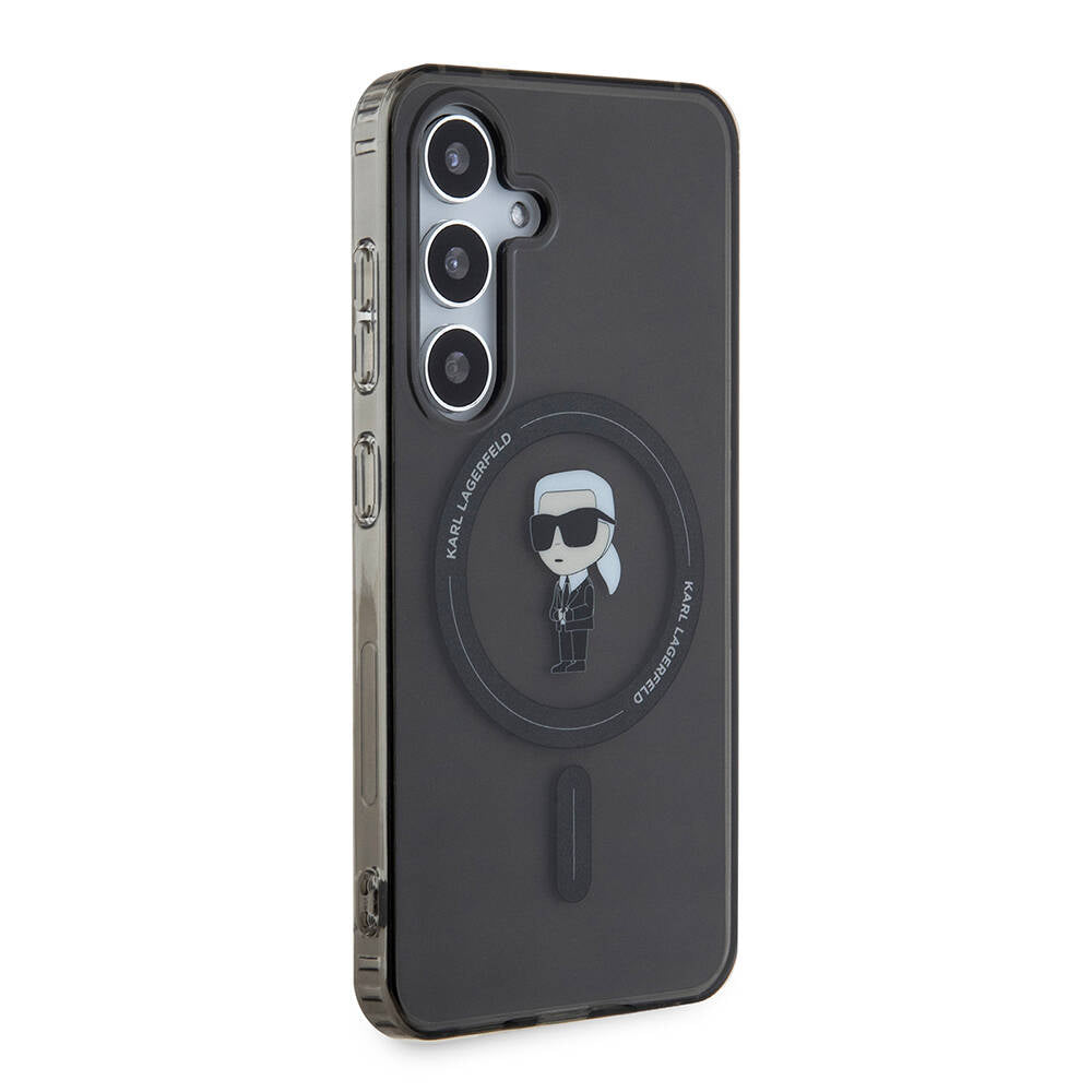 Karl Lagerfeld Galaxy S24 Orjinal Lisanslı M-safe Şarj Özellikli Karl Head IML Baskılı Kılıf