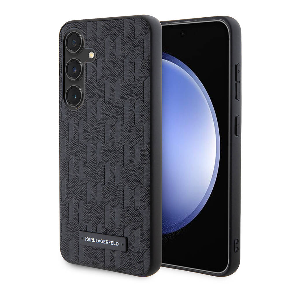 Karl Lagerfeld Galaxy S24 Orjinal Lisanslı Saffiano Monogram Metal Logo Kılıf