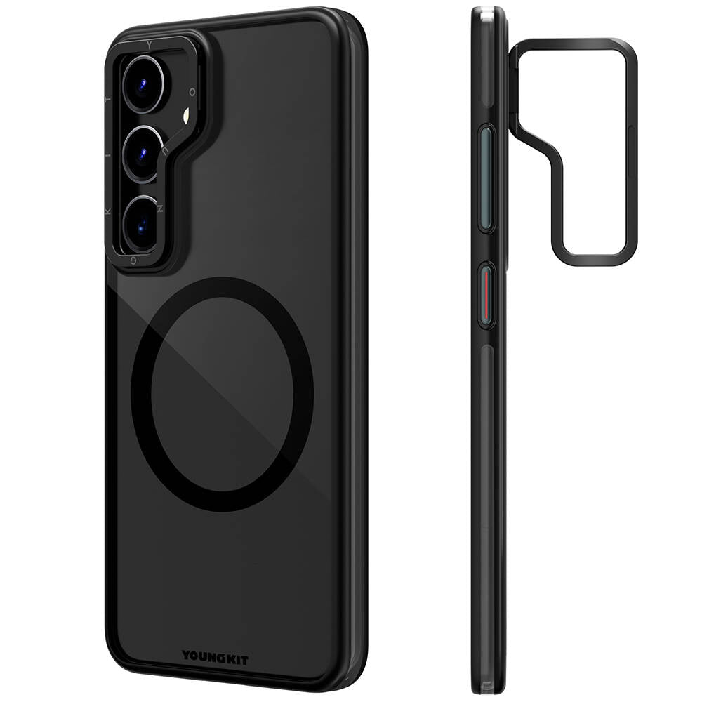 Youngkit Crystal Grid Galaxy S24 Kılıf Magsafe Şarj Özellikli Sararma Önleyici Telefon Kılıfı - 1
