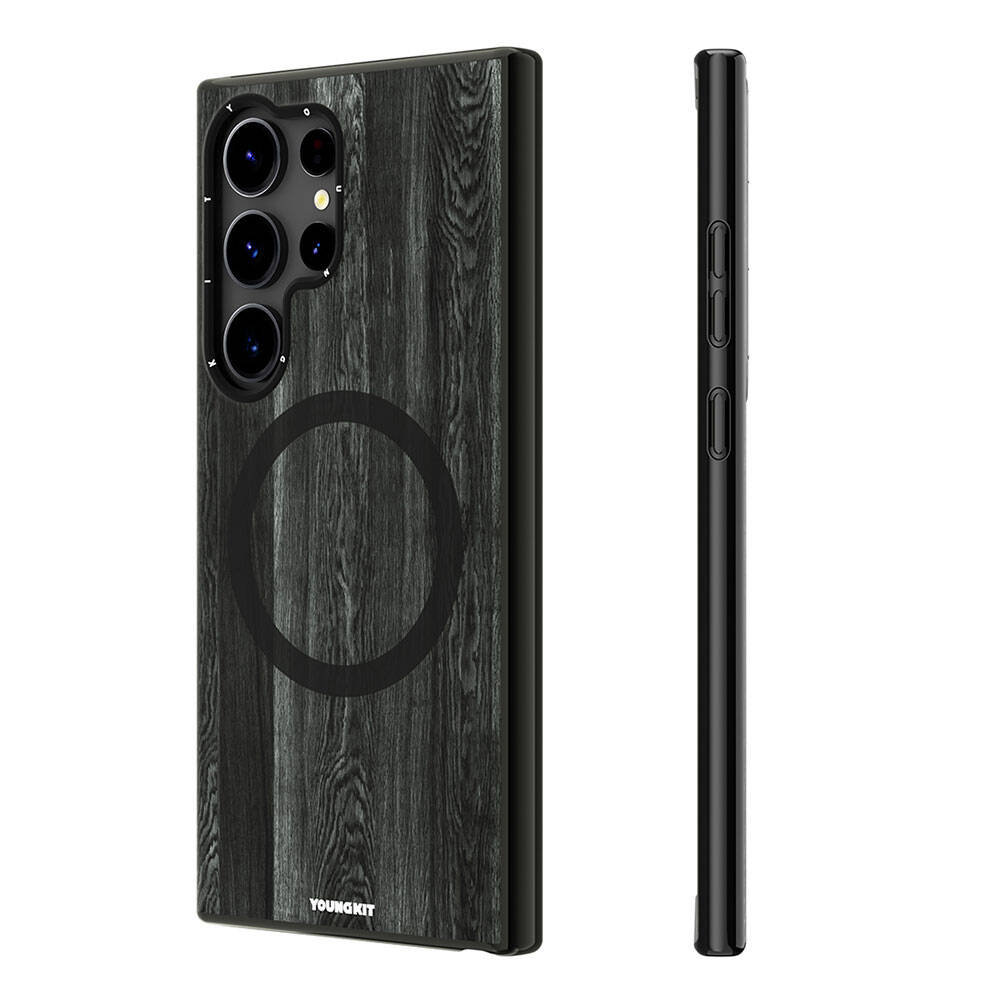 Youngkit Wood Forest Serisi Galaxy S24 Ultra Magsafe Şarj Özellikli Sararmaya Dayanıklı Telefon Kılıfı - 1