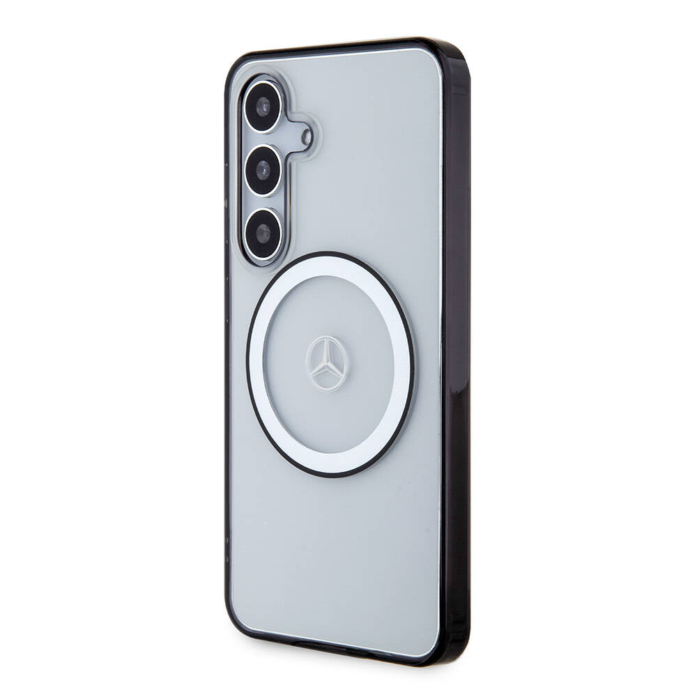 Mercedes Benz Galaxy S24 Orjinal Lisanslı PC TPU Transparan Black Ring Magsafe Kılıf
