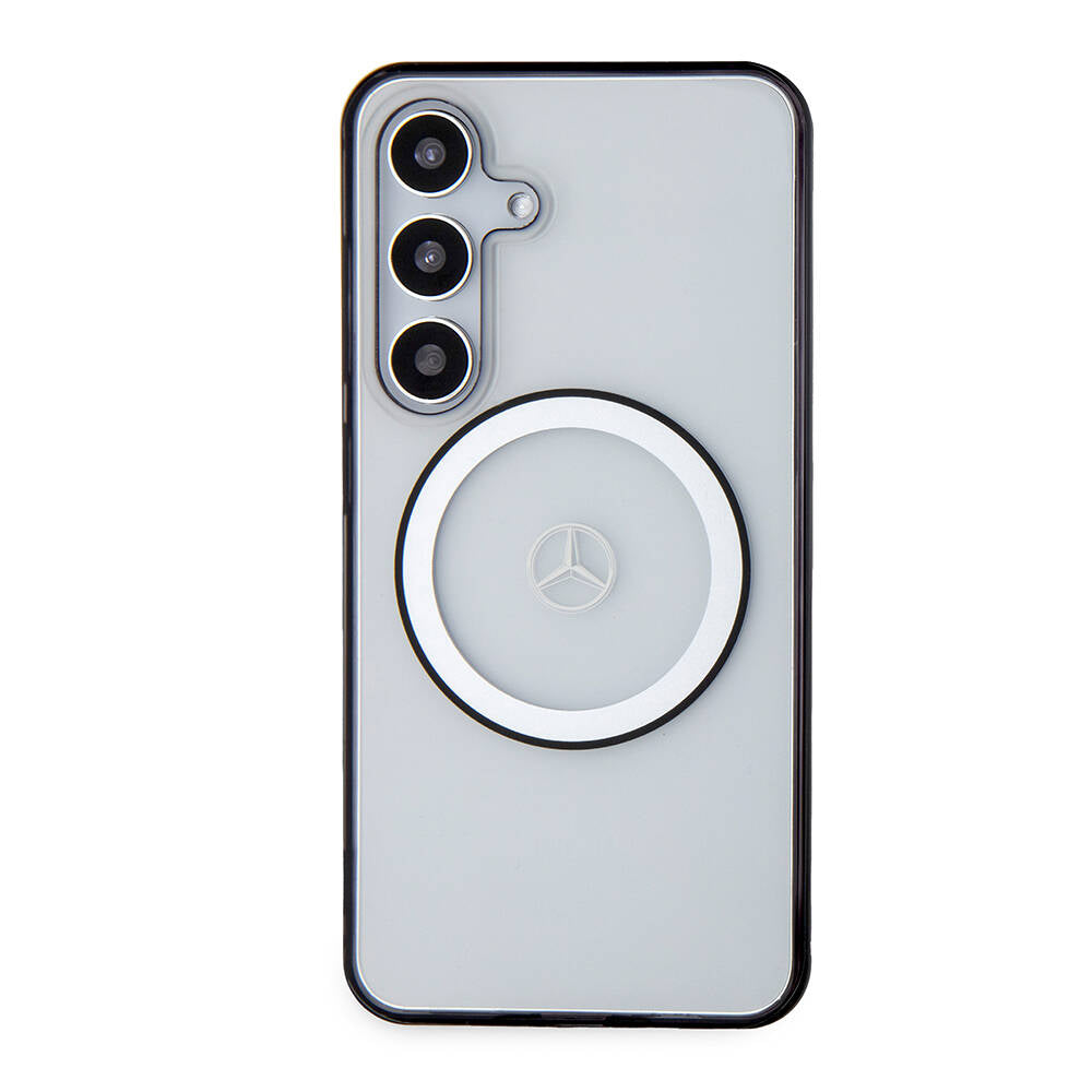 Mercedes Benz Galaxy S24 Orjinal Lisanslı PC TPU Transparan Black Ring Magsafe Kılıf