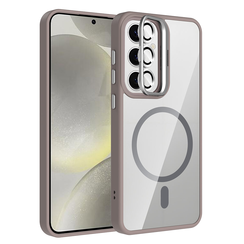 Cepax Galaxy S24 Standlı ve Kamera Lens Hediyeli M-Safe Şarj Özellikli Etro Kılıf